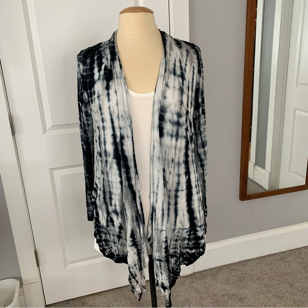 Style & Co. Sport, jersey knit open front tye dye cardigan Size Small Petite - Picture 2 of 7